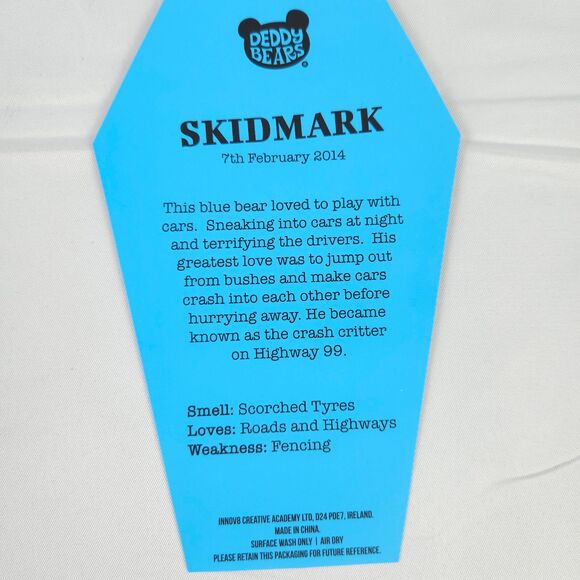 DEDDY BEARS Mini Scary Bear Series 3 Skidmark 5" Plush HALLOWEEN Plushie Toy - Picture 4 of 4